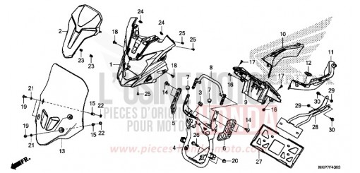 COUVERCLE SUPERIEUR/PARE-BRISE CB500XAN de 2022
